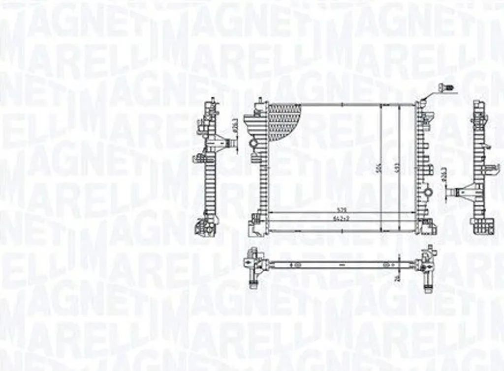 Radiateur de refroidissement moteur Magneti Marelli Alfa Romeo Giulia
