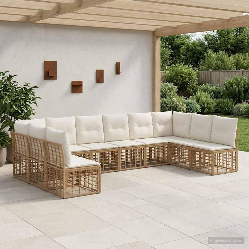 Maison Exclusive - Outdoor-Sofagarnitur Natur Polyester