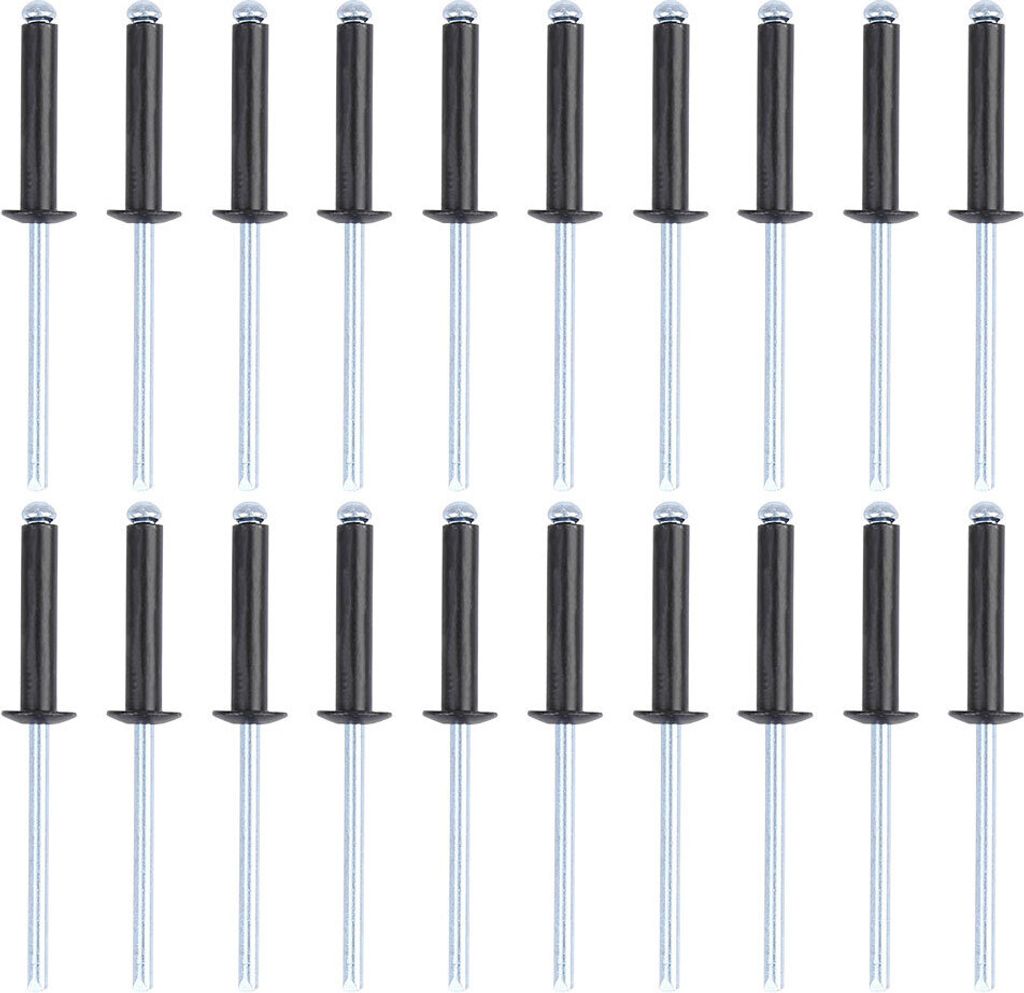50 Stš¹cke Auto Fahrzeug Aluminium Blindnieten Sortiment 4x20mm(D*L)Reparaturwerkzeug fš¹r blindnietzangen Schwarz