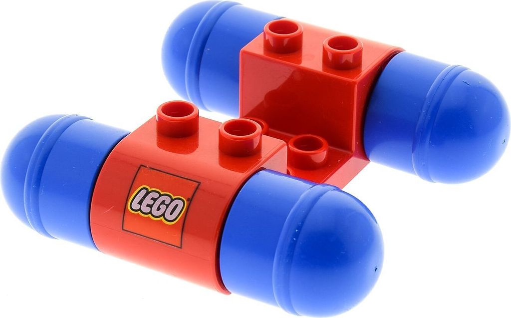 1x Lego Duplo Fahrzeug Auto Basis rot Räder blau Rennwagen Produktbild 