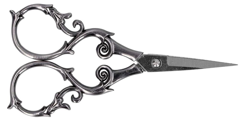 Vintage Nähschere im europäischen Stil mit Blumenmotiv aus Edelstahl für Schneiderarbeiten (SILBER)