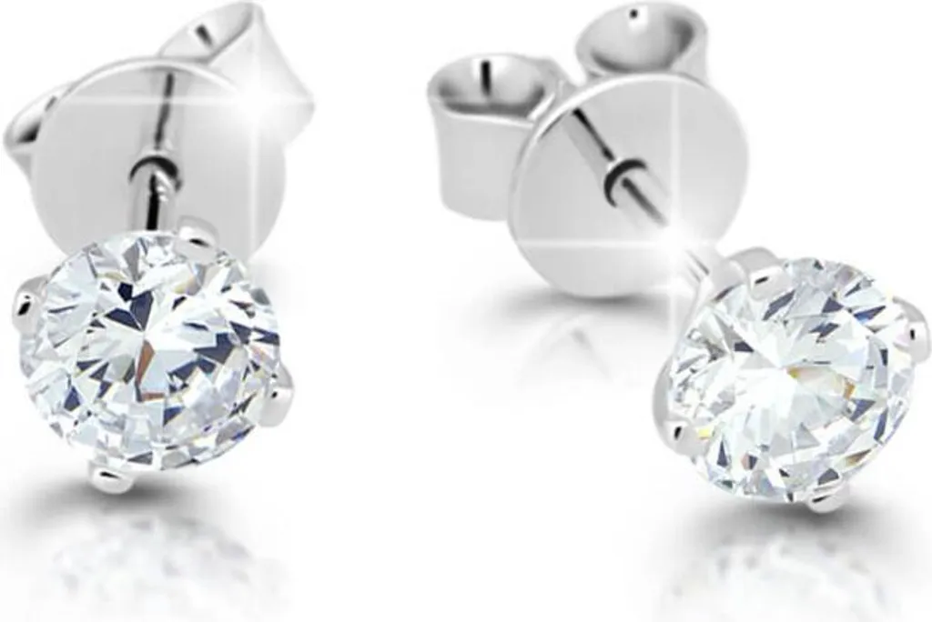 Boucles d'oreilles scintillantes argentées M23061 avec cristaux brillants