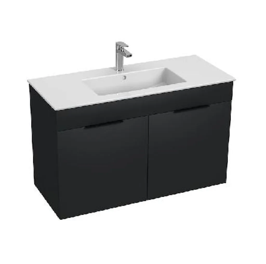Gagnez de la place : meuble lavabo Jika Cube 100 cm anthracite mat