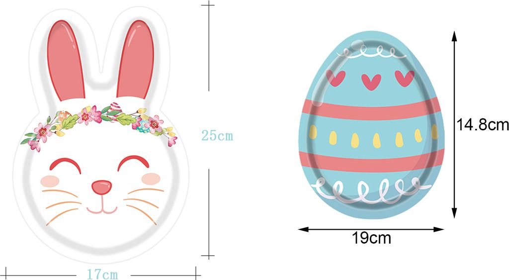 1 Set Party Geschirr Blickfang Dekorative Einweg Kunststoff Cartoon Bunny Ei Geschirr Platte Kit Hause Deocr
