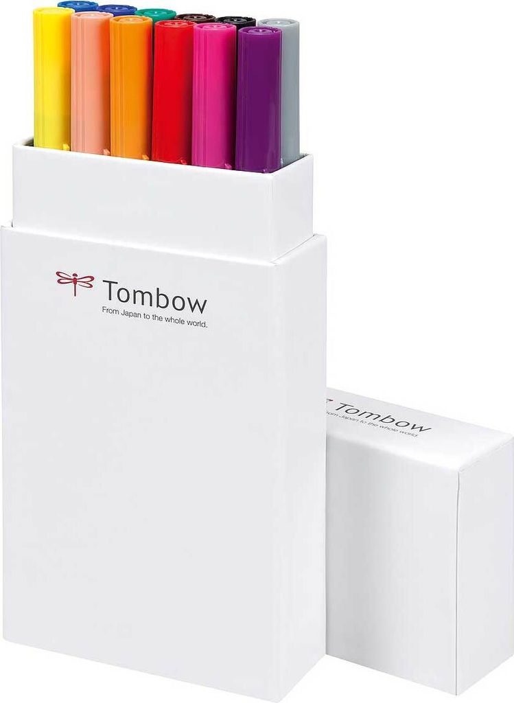 Tombow ABT-12P-1, 12 Farben, Mehrfarbig, Rundspitze & Produktbild 