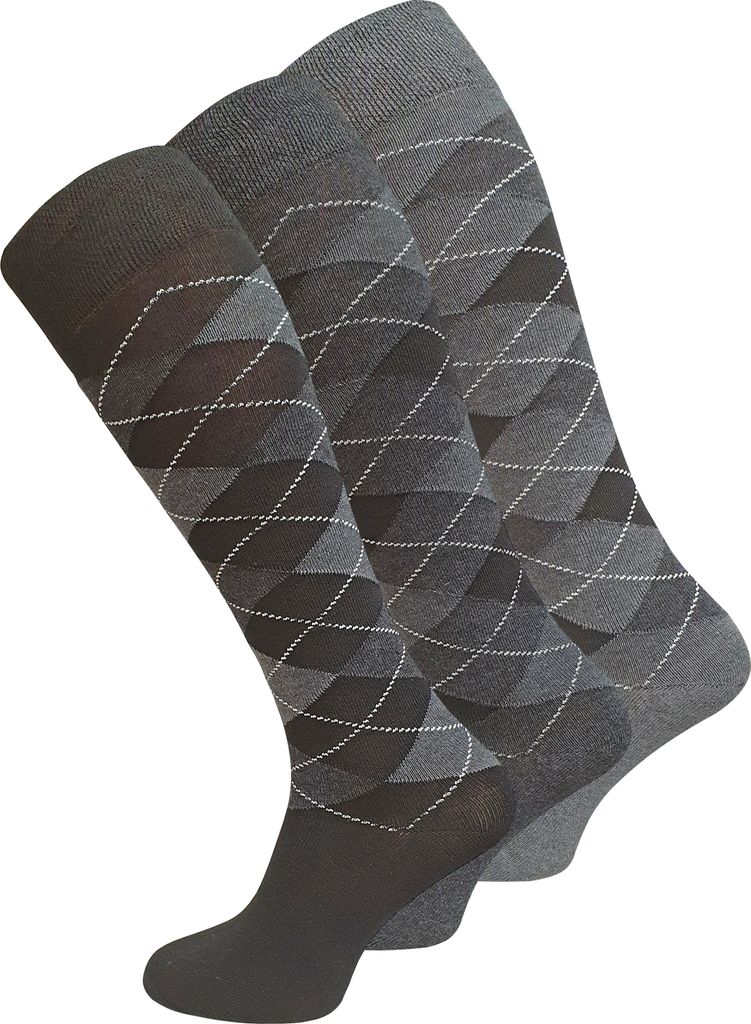 Cotton Prime® Comfort KNIESTRÜMPFE 3 Paar, mit Karos 43-46 Produktbild 
