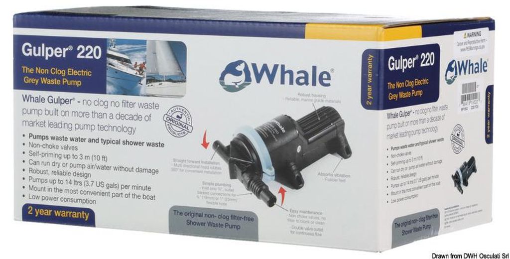 WHALE Gulper Pumpe 220 12V Einzelhandel - Osculati 16.155.30