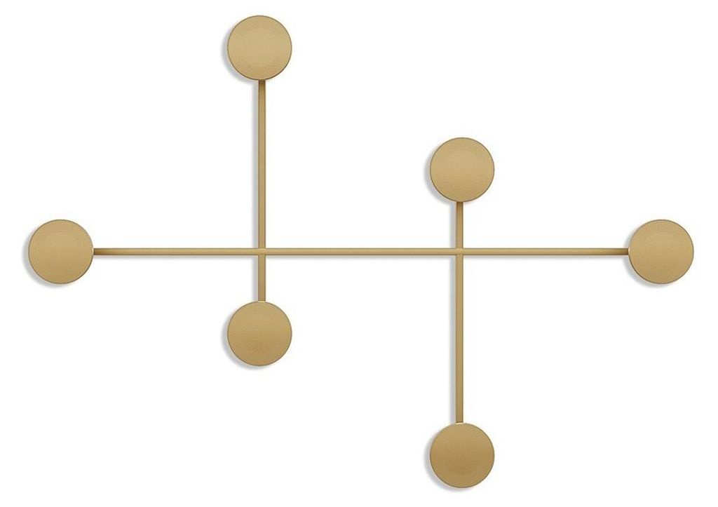 CALICOSY - Porte manteaux mural 6 patères en métal H60 cm - Image du produit 