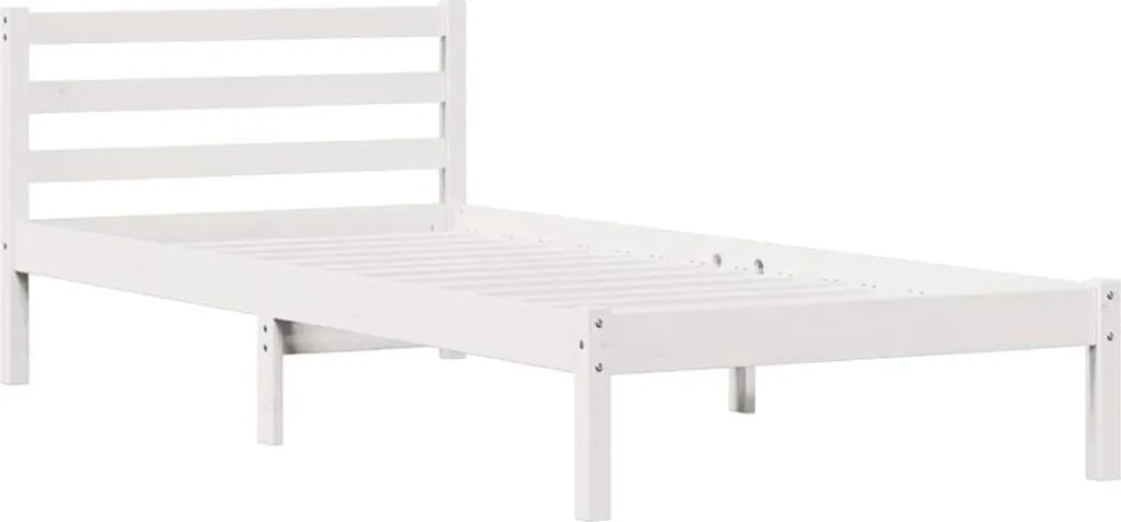 Struttura letto bianca 215,5 x 85,5 x 69,5 cm Legno massello di pino