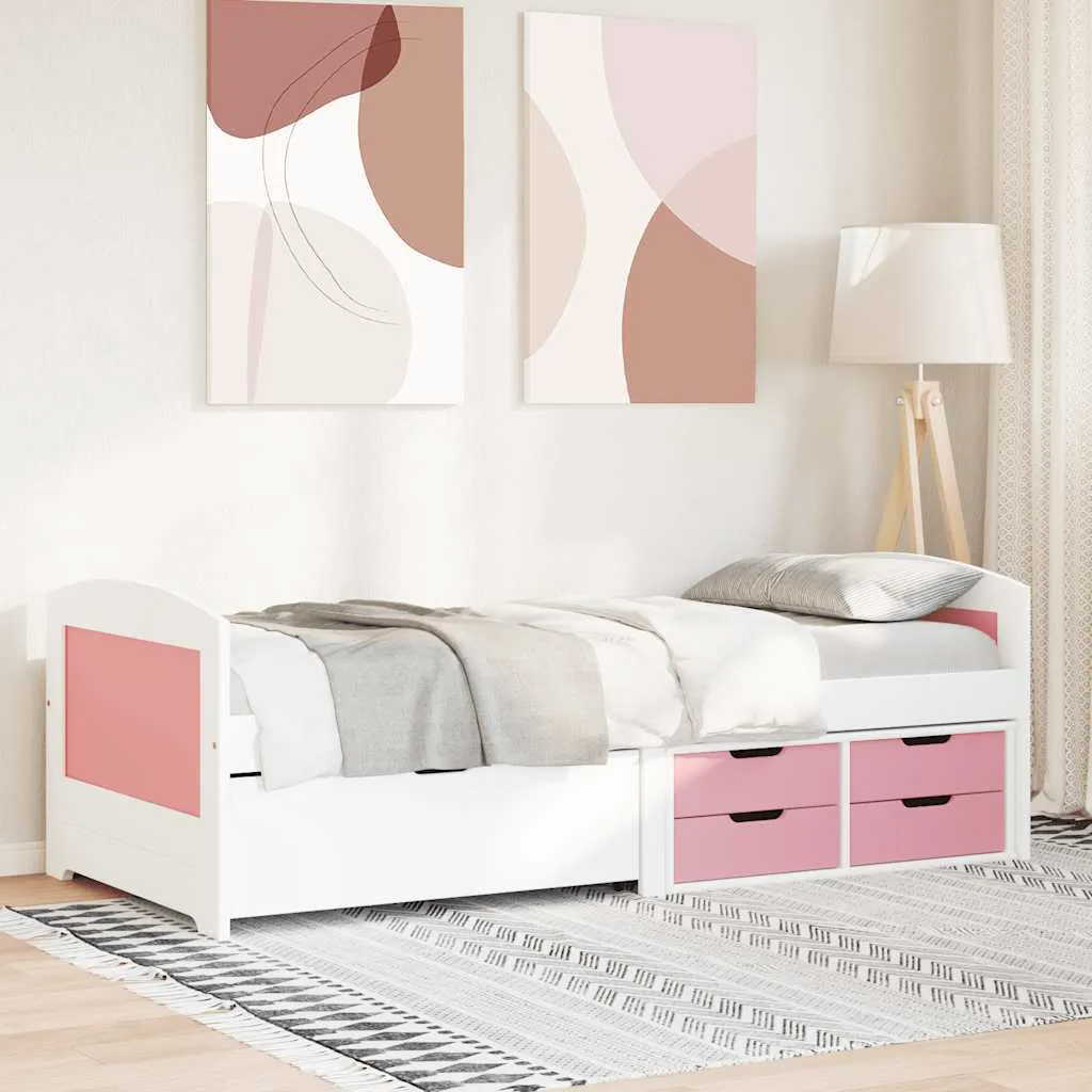 Lit de jour 90x200cm avec 5 tiroirs : la solution gain de place Blanc Rose