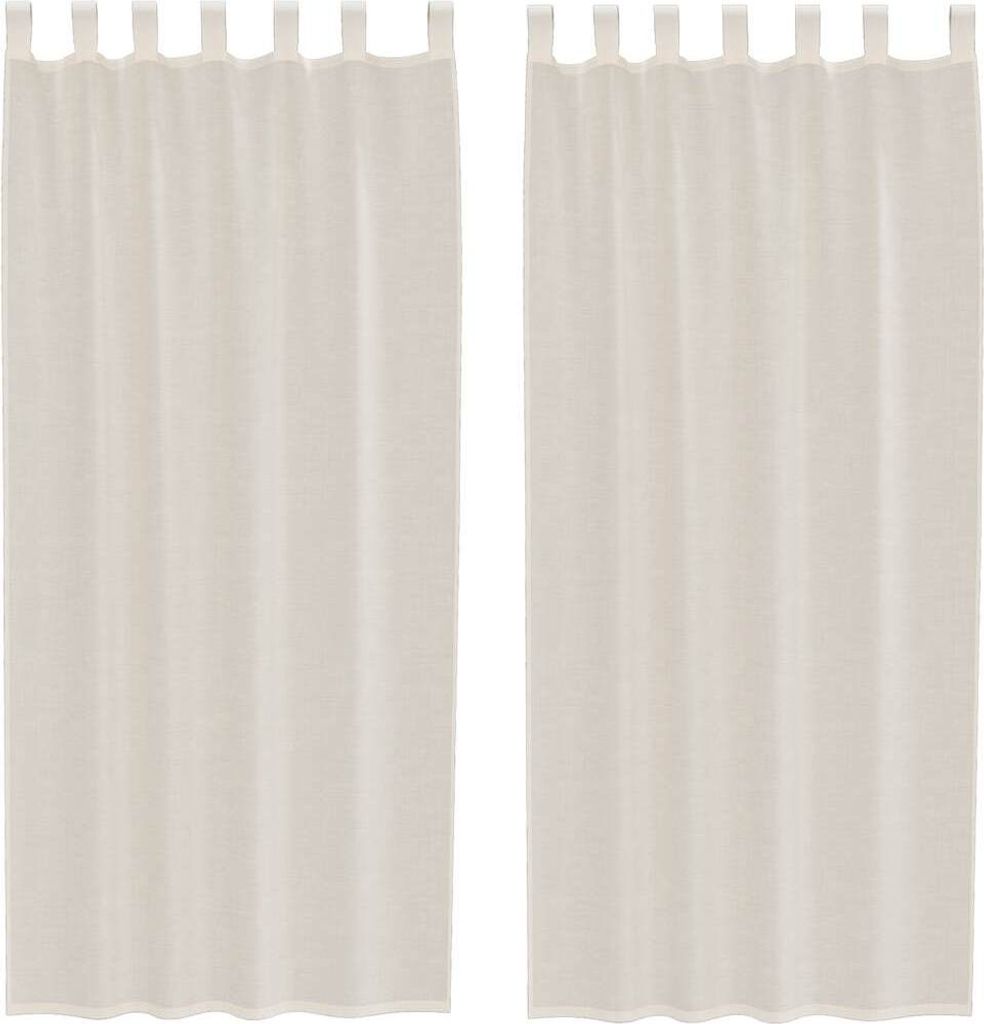 vidaXL Voile Vorhänge mit Lasche 2 Stk. Creme