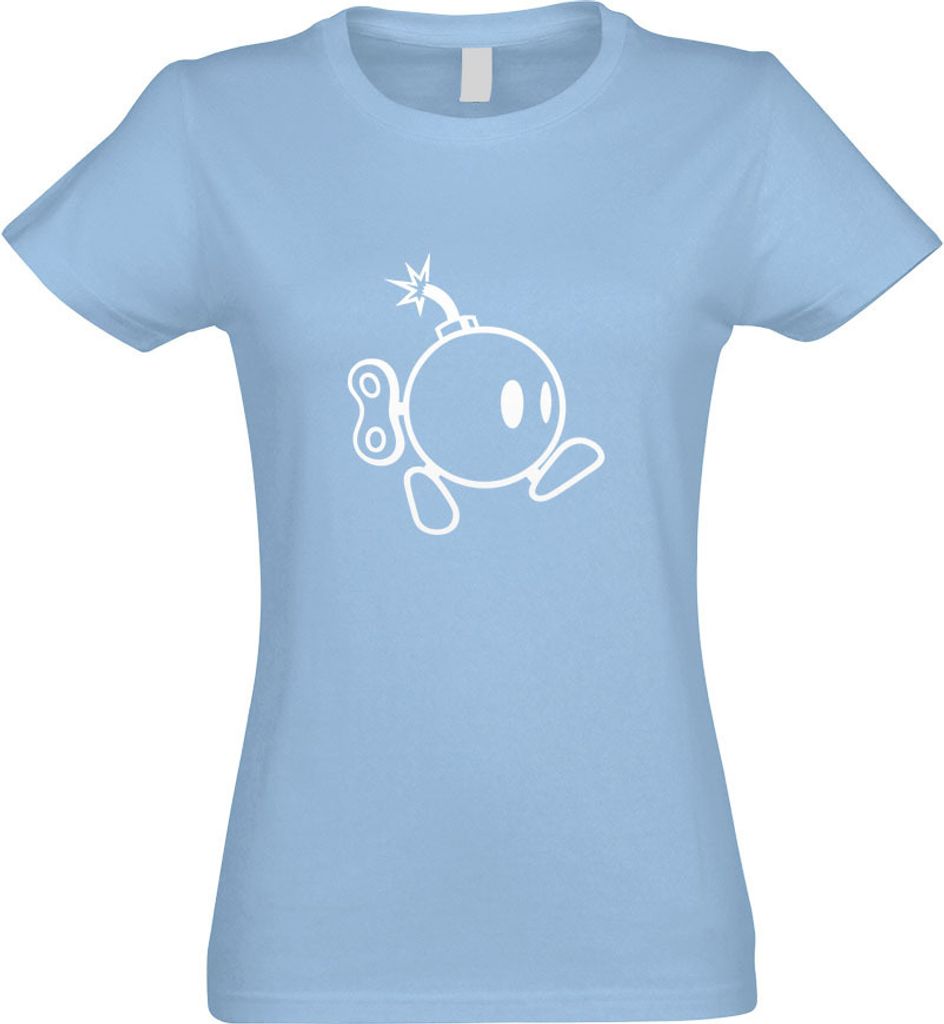 Kiwistar - T-Shirt tailliert - Damen - himmelblau - Bomber Running Bomb - mit Motiv Bedruckt - Funshirt Design - Sport - Freizeit - Damen - XXL