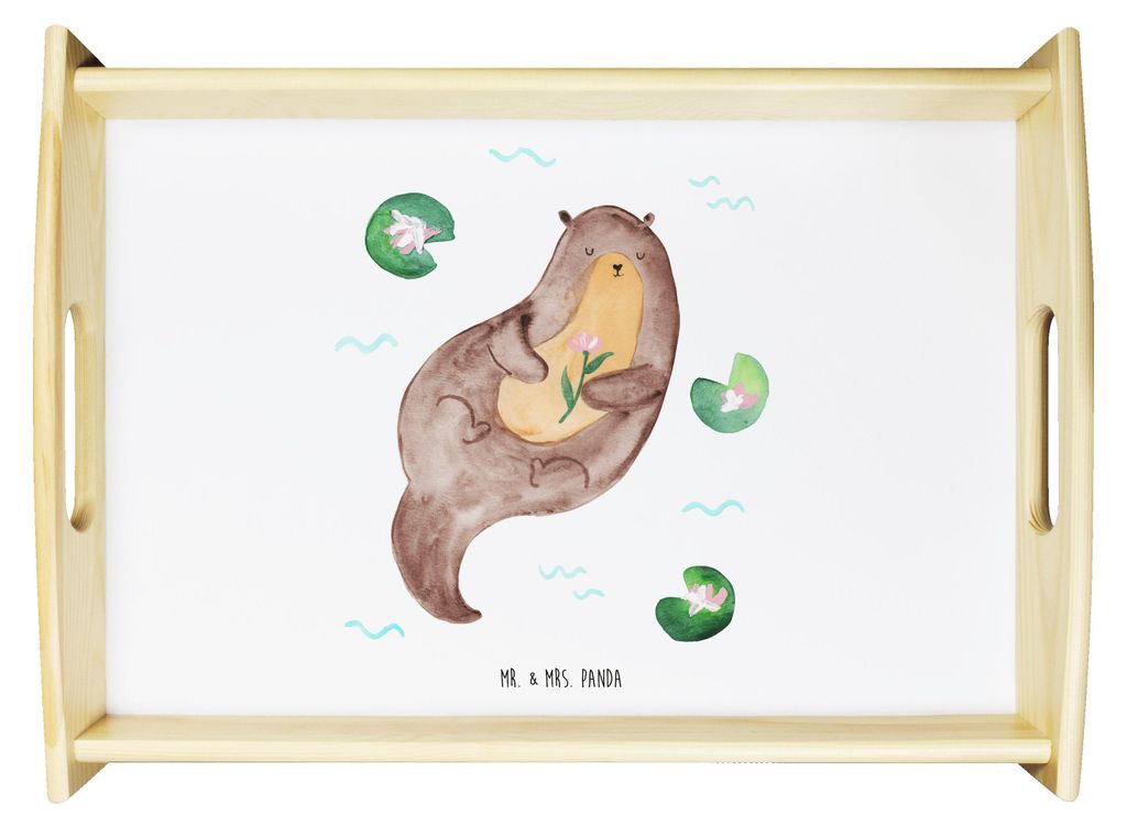 Mr. & Mrs. Panda Snack Tablett Otter Seerose - Weiß - Produktbild 