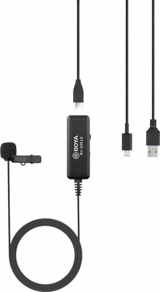 Microphone BOYA BY-DM10 omnidirectionnel avec câble Lightning et USB-A
