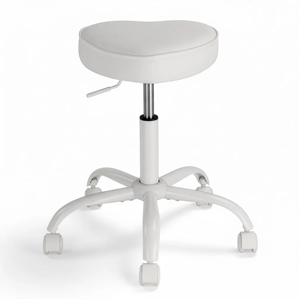 Tabouret cosmétique blanc réglable - Tabouret de travail spécial confort