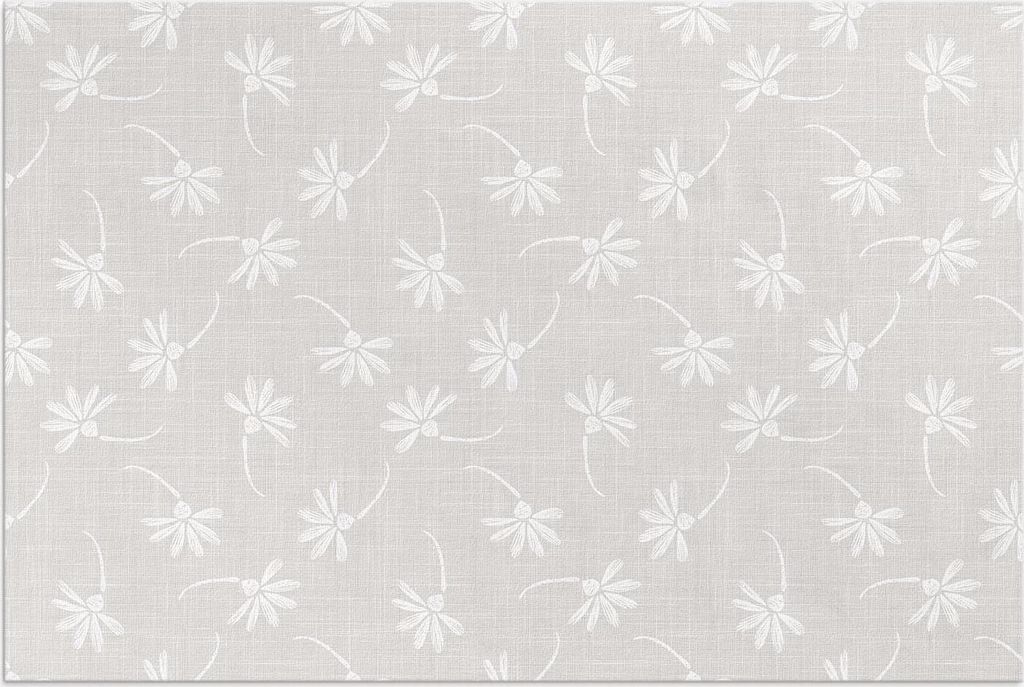 Zarte Boho-Gänseblümchen auf Stoff – Vinylteppich – 60x90 cm – Outdoor Teppich – Terrasse – Wetterfest – Modern