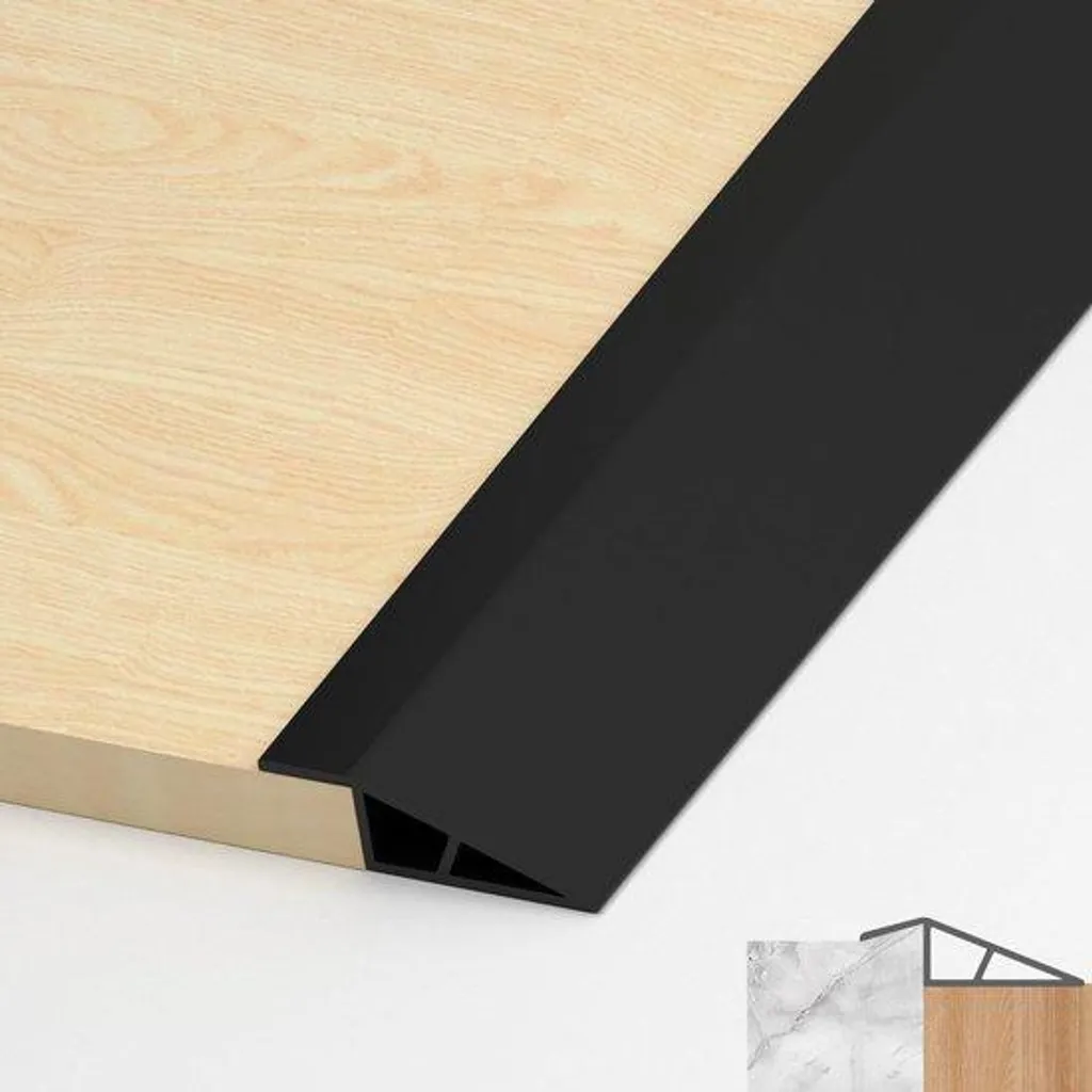 Seuil de porte autocollant noir en PVC flexible pour dénivelé 10-15 mm