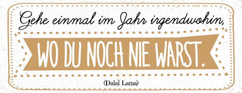 vianmo Blechschild 10x27 cm Zitat Gehe einmal im Jahr irgendwohin, wo du noch nie warst