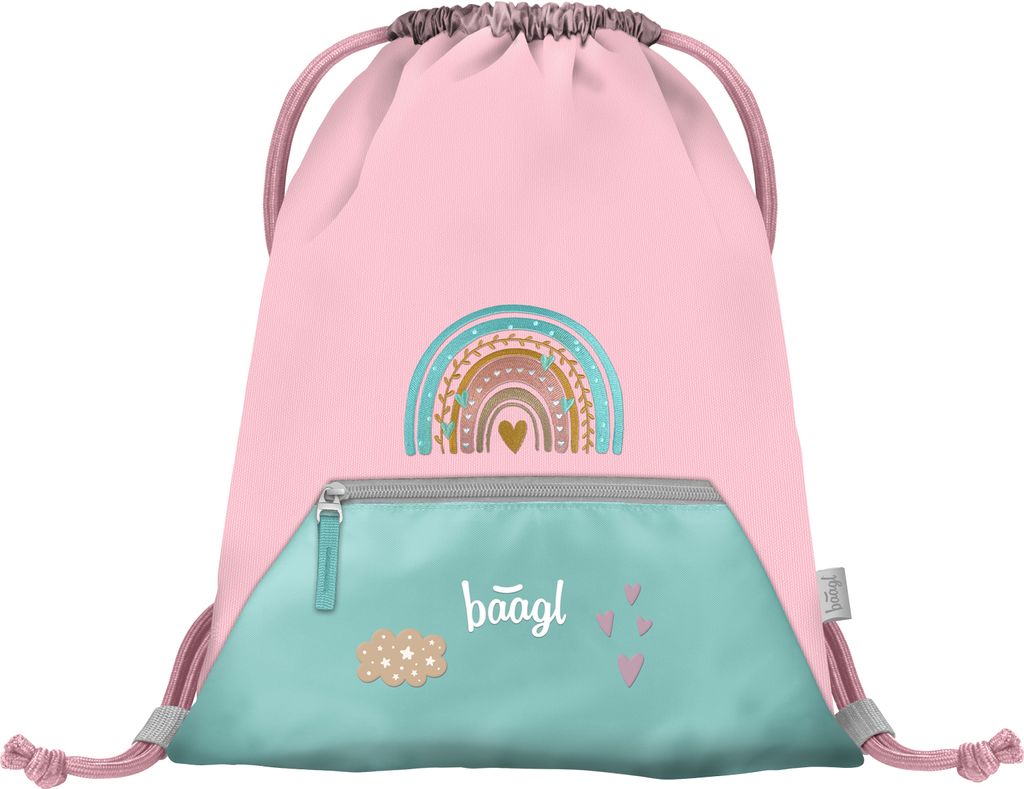BAAGL Turnbeutel mit Tasche Regenbogen Rosa Produktbild 