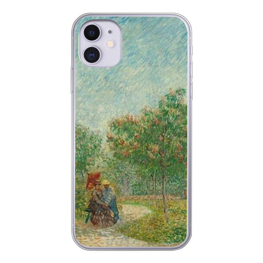 MuchoWow Handyhülle Schutzhülle Hülle für iPhone 11 Garten mit Liebenden - Vincent van Gogh Silikon Softcase Handy Hülle - Handytasche