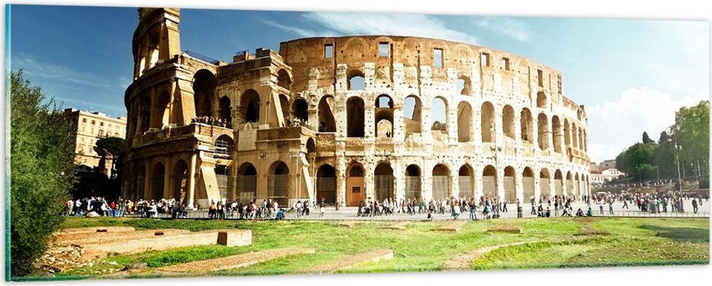 Bilder auf glas - Archäologie Architektur Italien Kolosseum - 90x30cm - Glasbilder - Wandbilder - Kunstdruck - Wanddekoration aus Glas - Glas Bild...