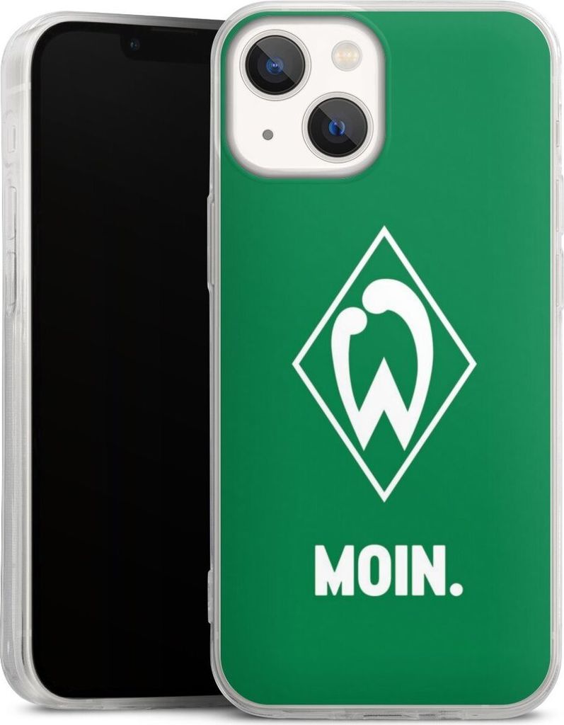 DeinDesign Slim Hülle für Apple iPhone 13 Mini Silikon Case Ultra Dünn Handyhülle Moin Offizielles Lizenzprodukt SV Werder Bremen