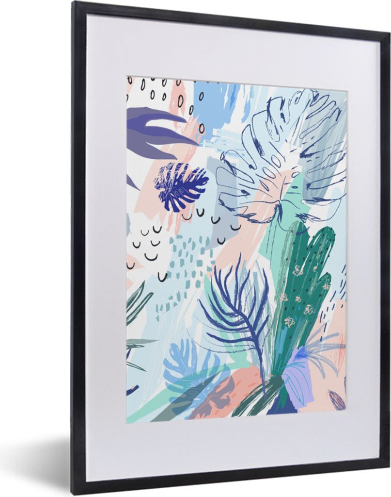 MuchoWow Gerahmtes Poster Sommer - Blatt - Fleck 30x40 cm - Poster mit Schwarzem Bilderrahmen Wandposter Rahmen Foto Bilder - Wandposter Schlafzi...