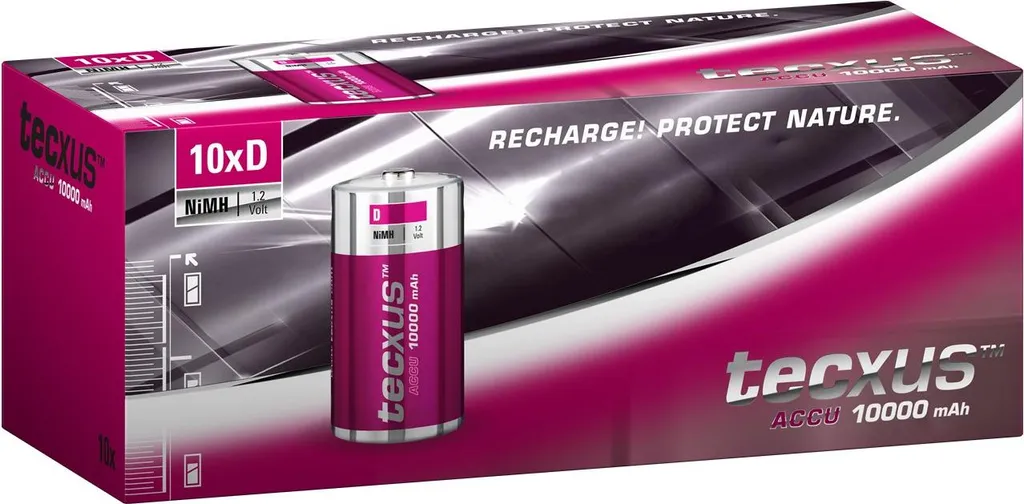 Accu D NiMH 10000mAh 1.2V HR20 - Pile Rechargeable Longue Durée