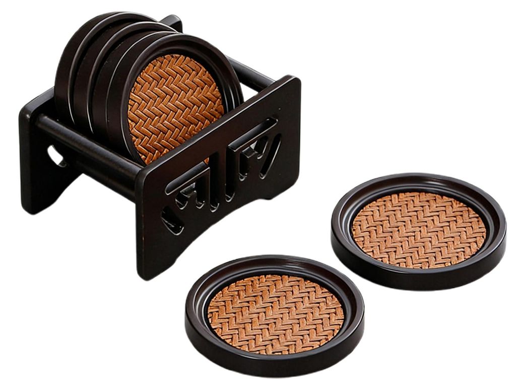 6er-Set isolierte Untersetzer aus Rattan, hitzebeständig, rutschfest, quadratisch, für Teetassen, multifunktional, für Couchtisch, Büro oder Te...