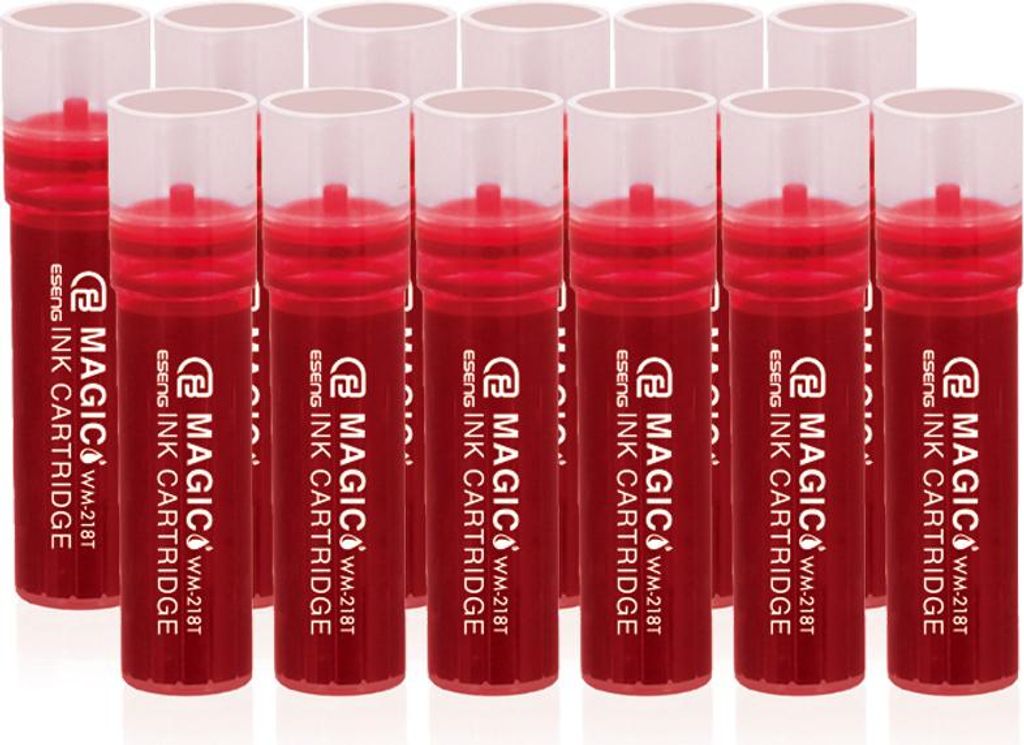ESENG Whiteboard Marker Nachfüllpatronen MAGIC WM-218T, rot 12 Patronen