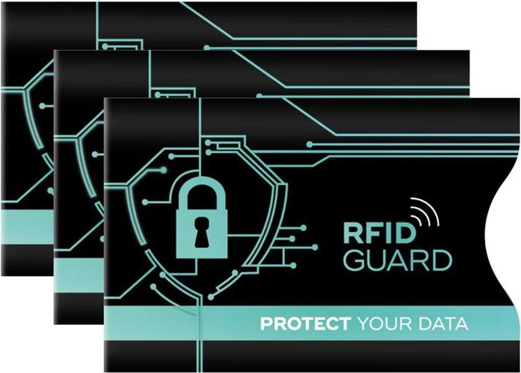 RFID GUARD 3x NFC RFID Schutzhülle Karten Hüllen Set RFID & NFC Schutz Blocker Etui für EC Kreditkarten Ausweis