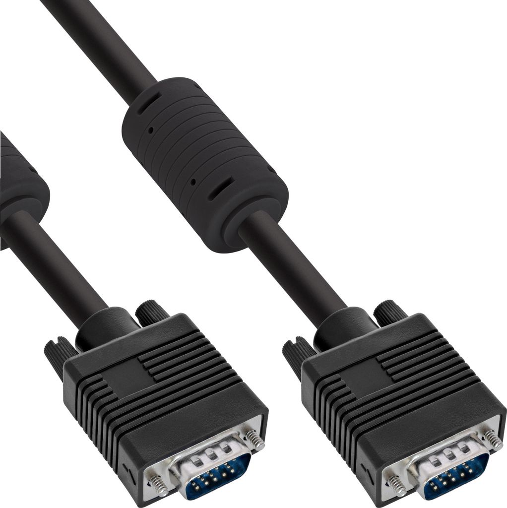 InLine S-VGA Kabel, 15pol HD Stecker / Stecker, schwarz, Produktbild 