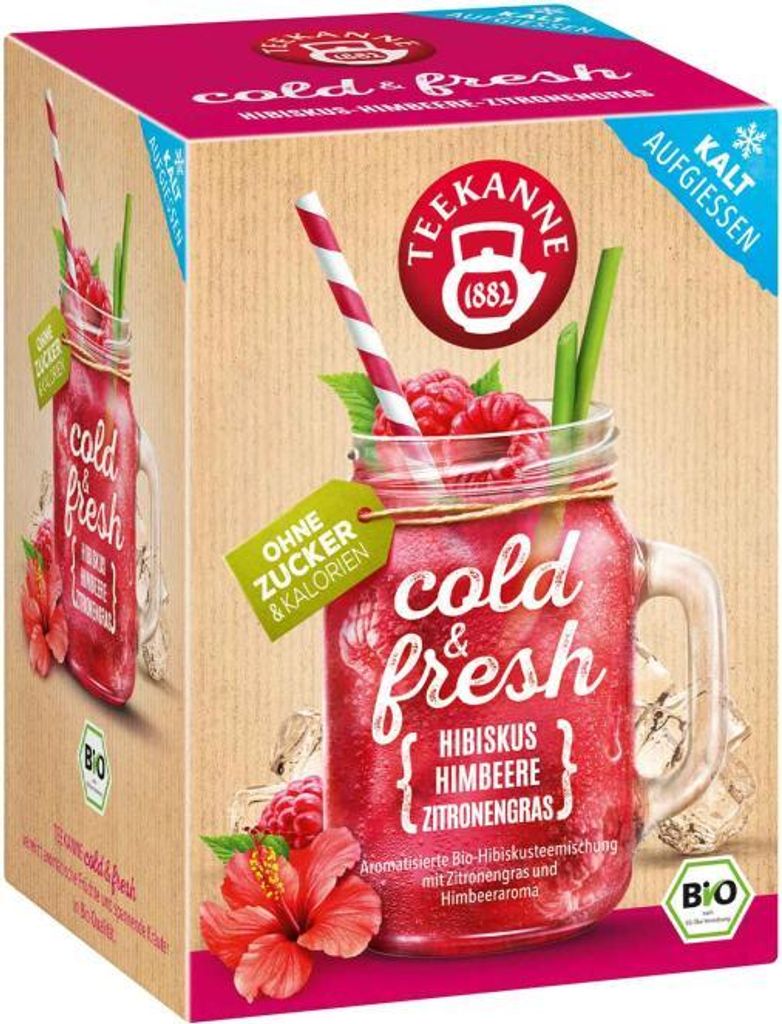 Teekanne cold & fresh Hibiskus Himbeere Zitronengras 15er