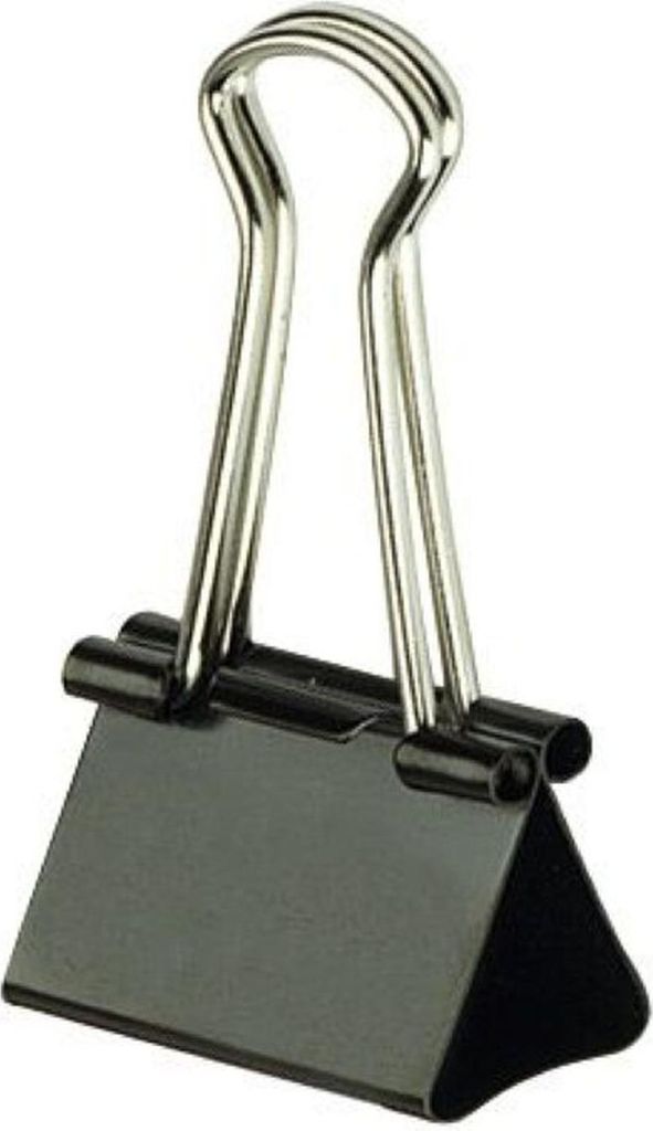 Foldback-Klammern, Schwarz, 19 mm, Schachtel à 12 Stück Produktbild 