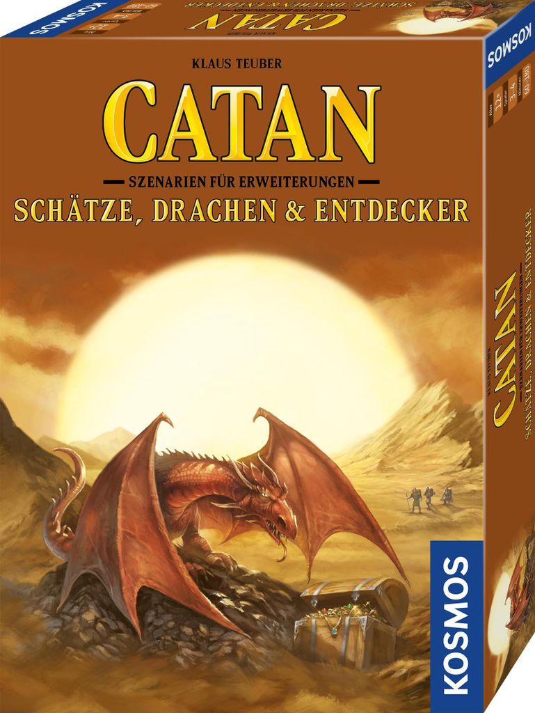 Kosmos 683405 Catan Schätze Drachen und Entdecker, Szenarien für Erweiterungen, mit der Erweiterung Seefahrer oder Einer Kombination aus den Erwe...