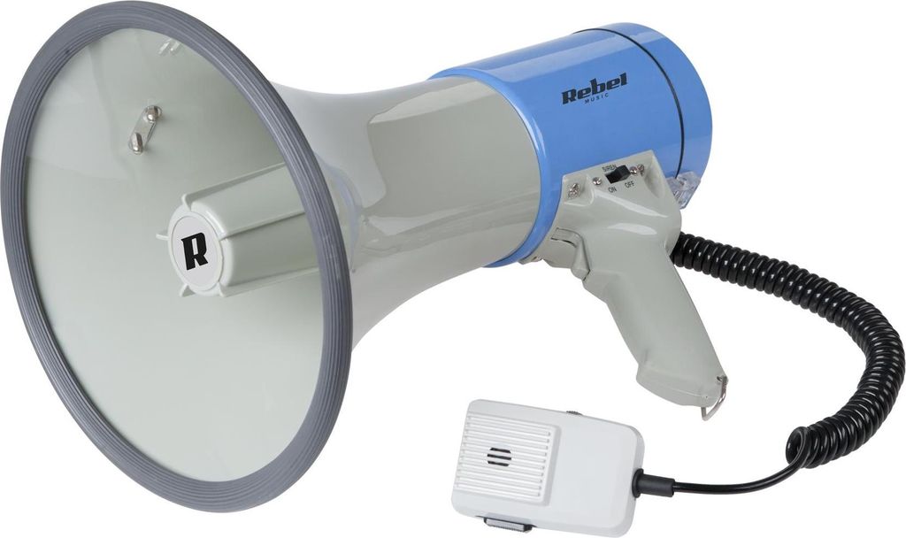 Megaphon, Sirene, Lautsprecher, Beller, Hupe, 20W, für Protestmarsch, Rebel DH-12