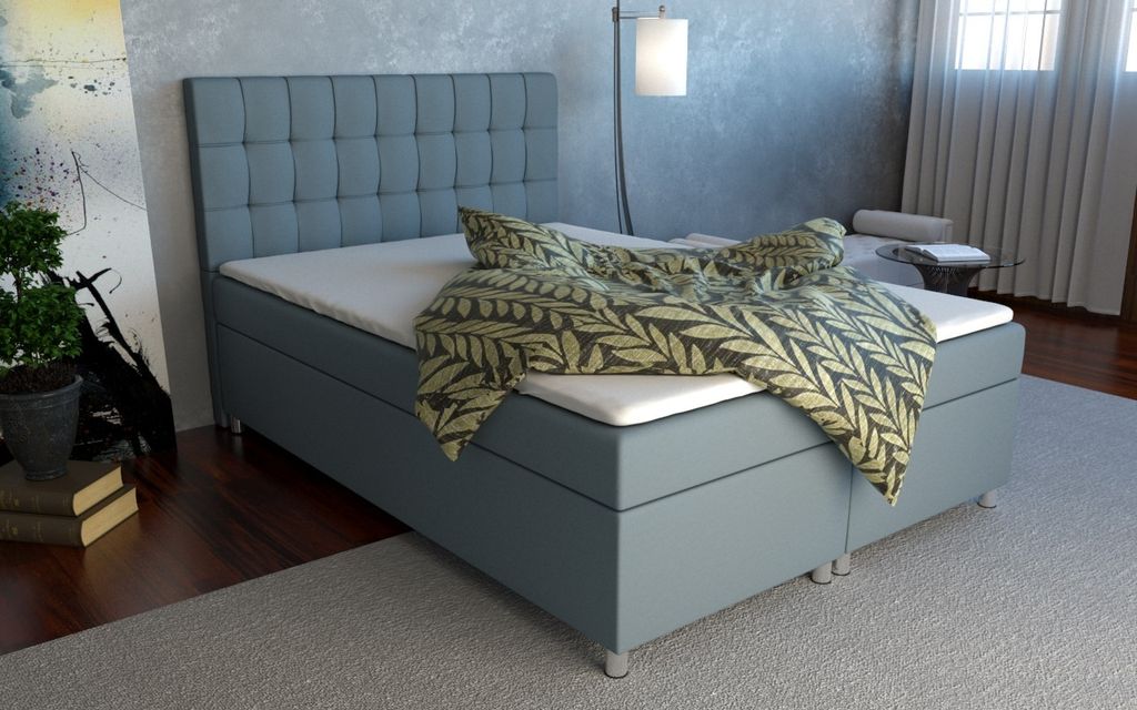 Boxspringbett Schlafzimmerbett KIANO 140x200cm inkl.Bettkasten