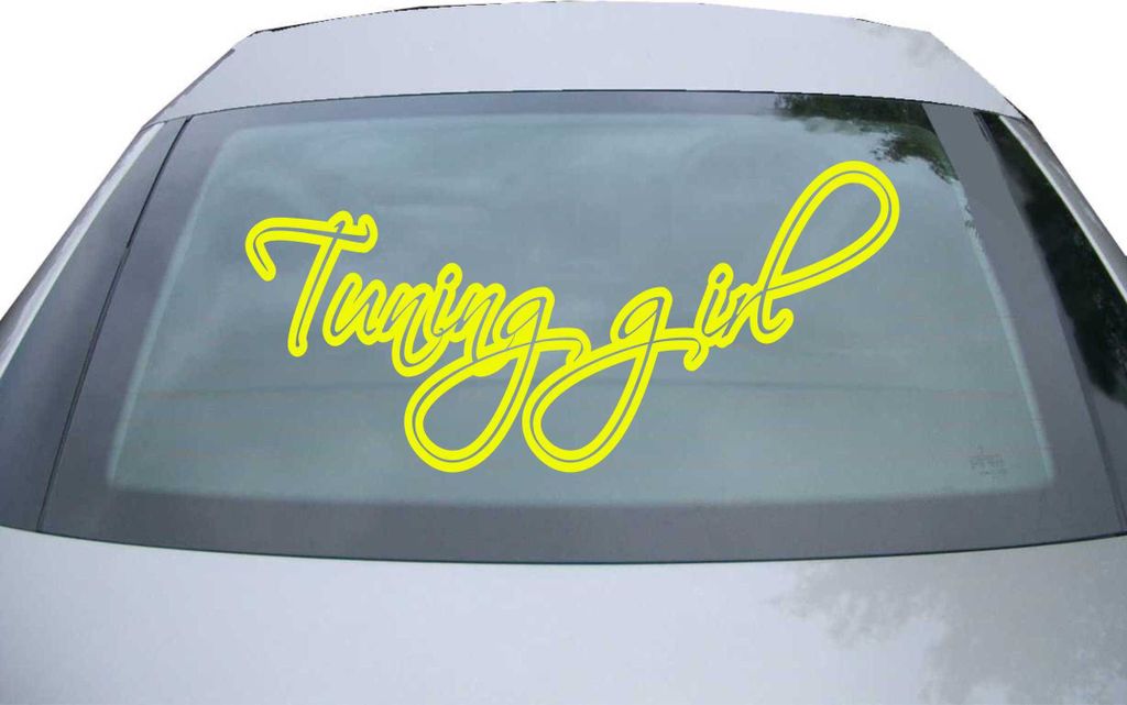 Indigos UG - Aufkleber Heckscheibe & Motorklappe DE6179 - neongelb - 600x285 mm - tuning girl - Auto Scheiben Fenster Heckklappe Tuning Racing JDM ...