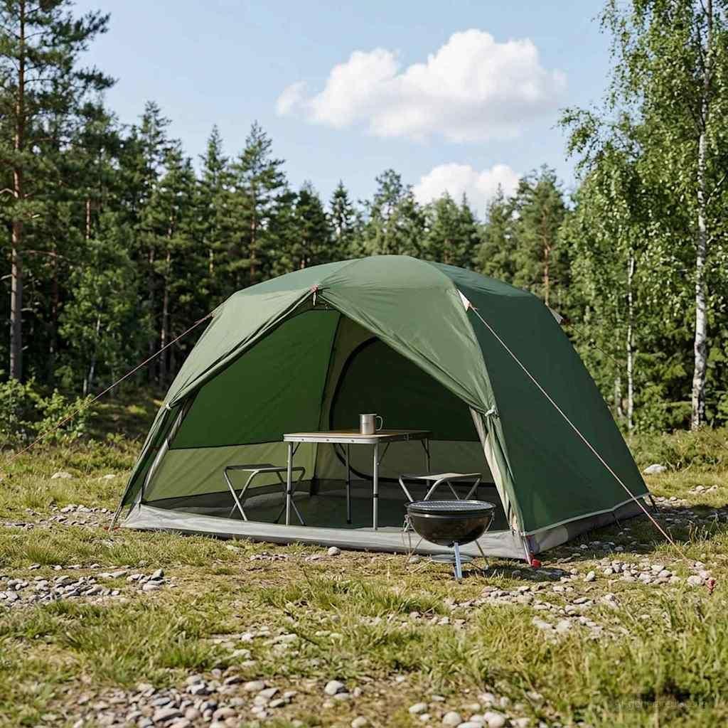 Möbel Trekkingzelt Grün 2-Personen 185T Polyester mit PolyurethanBeschichtung - Campingzelte CC2081