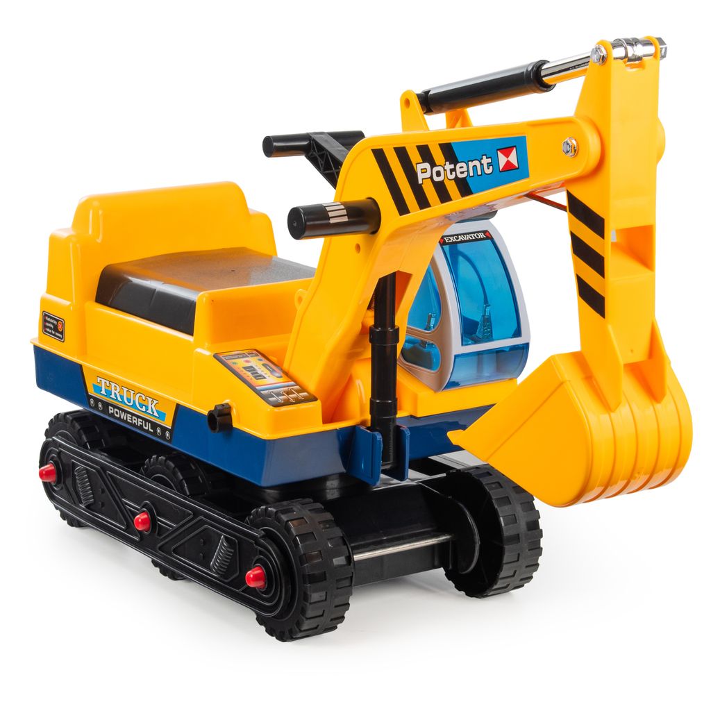 COIL – Tracteur à Pédales Avec Pelle Et Godet – Pelle Mécanique Enfant – Charge 50 Kg – Siège Réglable – Klaxon – 125 Cm