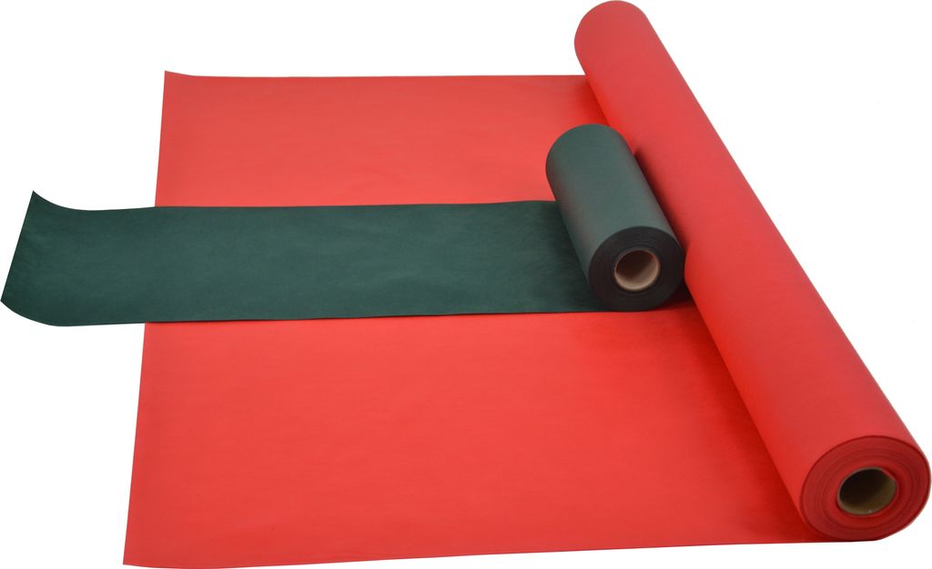 Sensalux Kombi-Set 1 Tischdeckenrolle 1m x 25m rot + Tischläufer 30cm grün