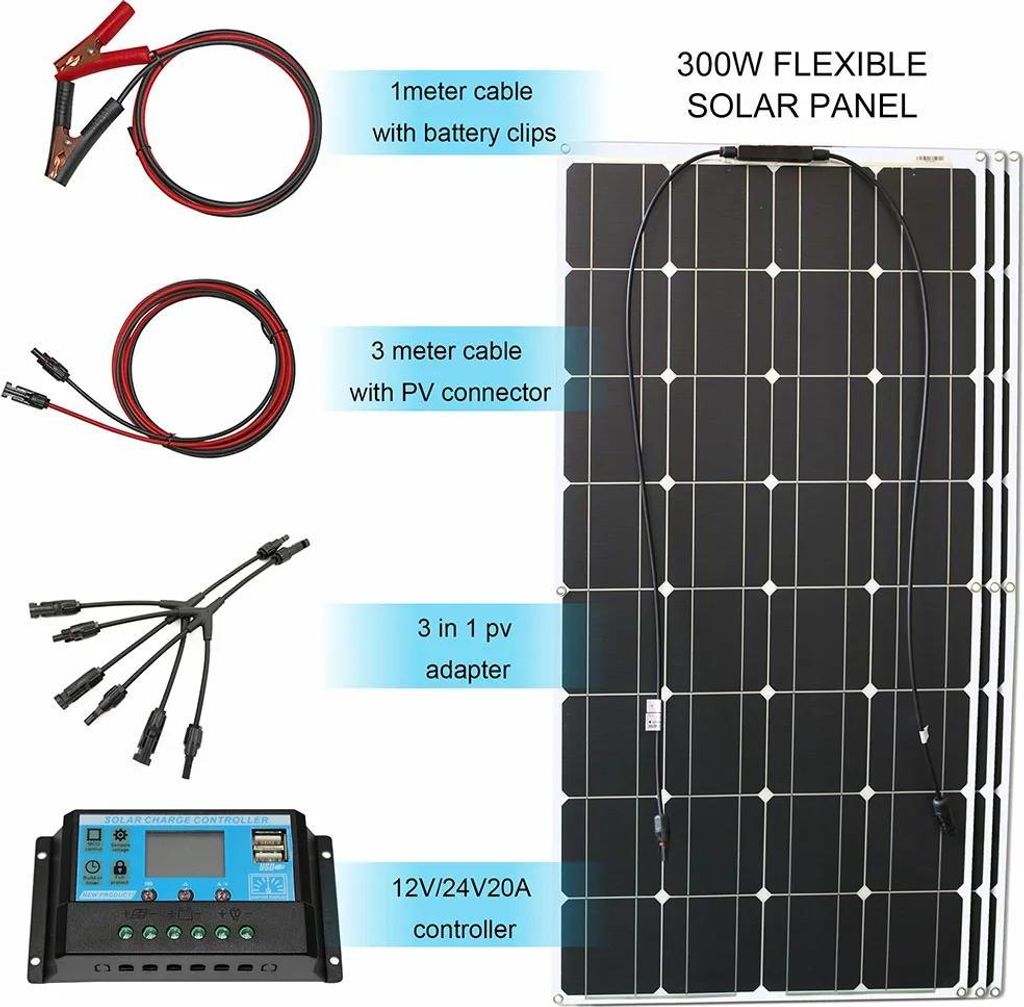 Solarpanel, flexibles Design, hohe Effizienz, 300w Solarkit