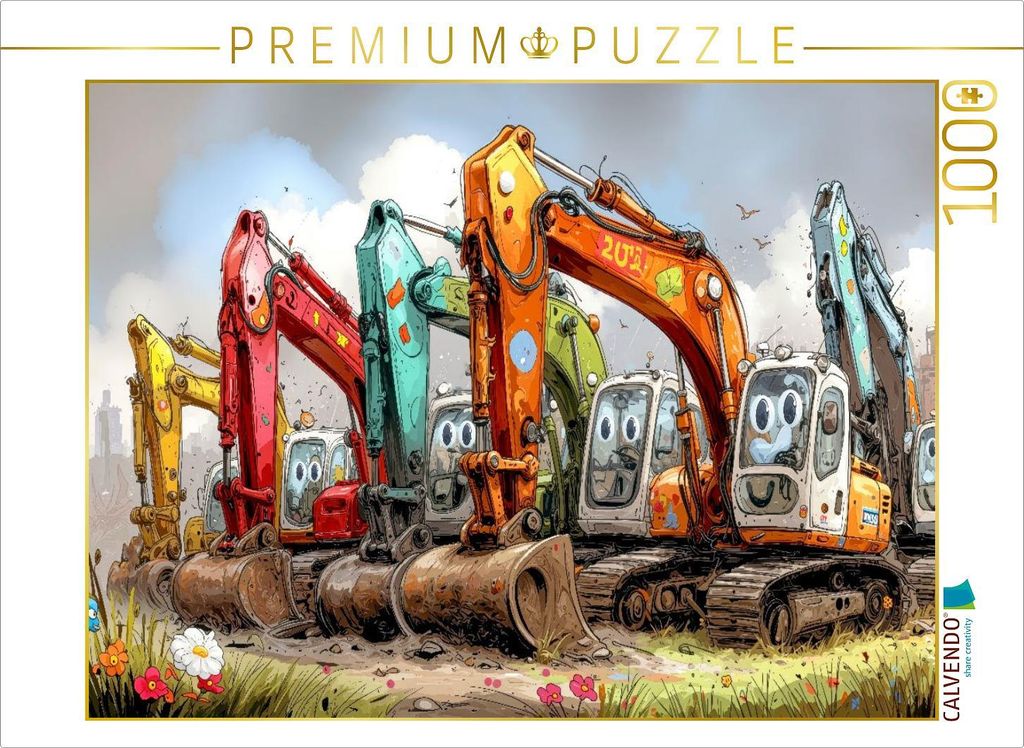 CALVENDO Puzzle Was wäre das Leben ohne Bagger | 1000 Teile Lege-Größe 64x48cm Foto-Puzzle für glückliche Stunden