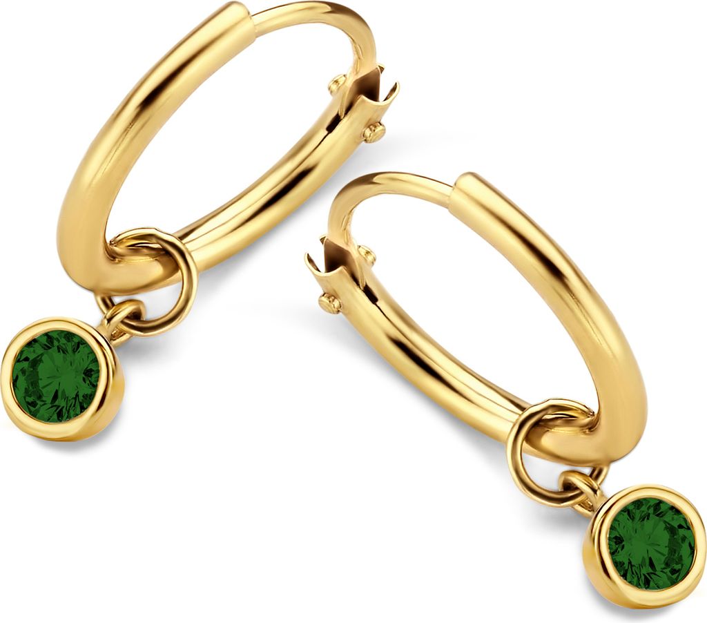 New Bling 9NBG-0607 Gold-Ohrringe mit Zirkonia-Anhänger - Produktbild 