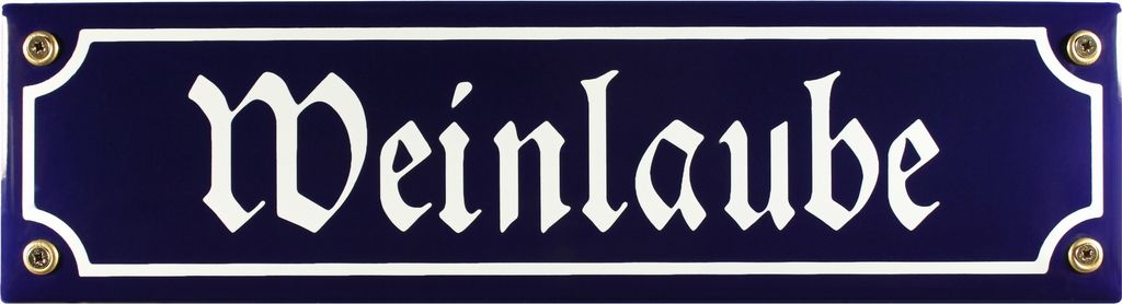 Strassenschild Weinlaube 30x8 cm Email Kneipenschild Strassen Schild Emaille