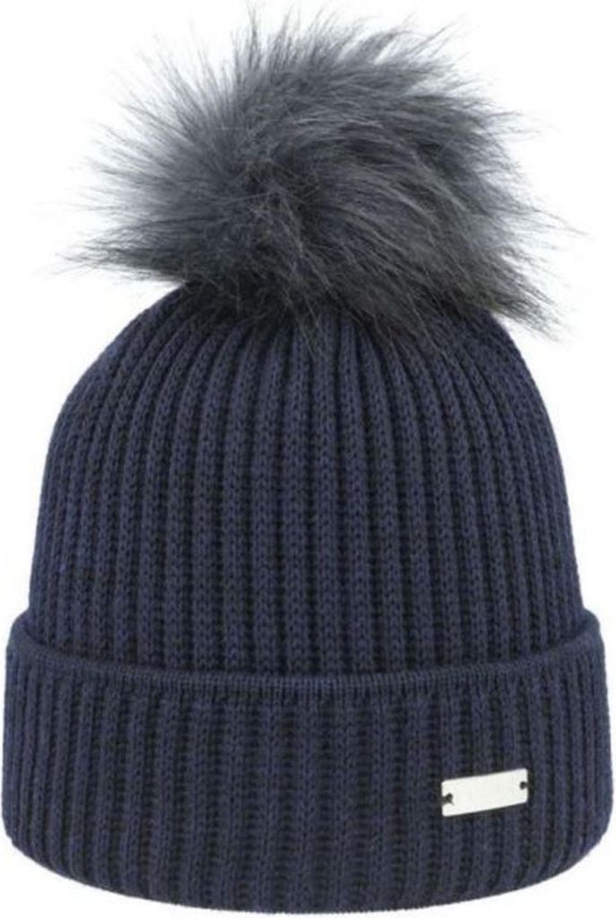 Eisglut Damenmütze Shellyl Merino mit Bommel, Farbe:Oliv