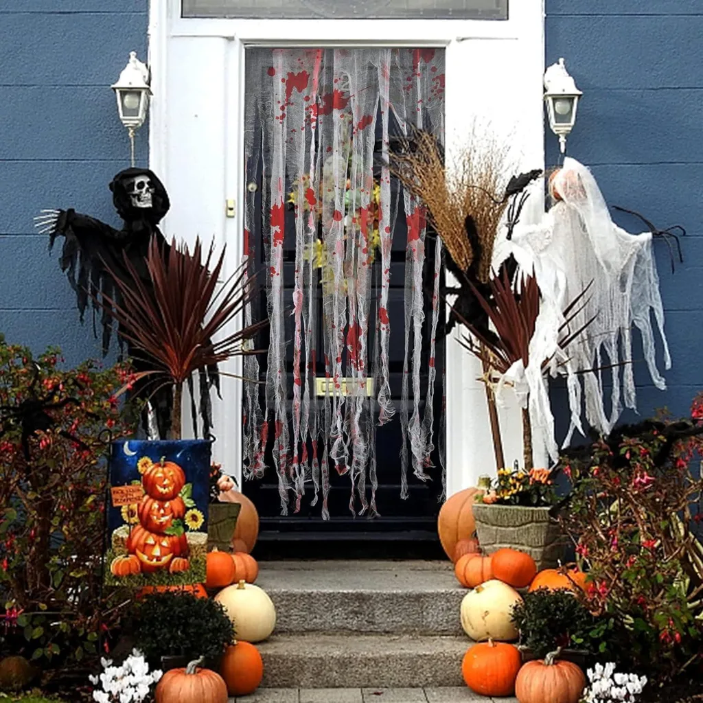 Rideau de Porte Halloween Anti-Vide - Décoration d'Horreur 3 Pièces 165m