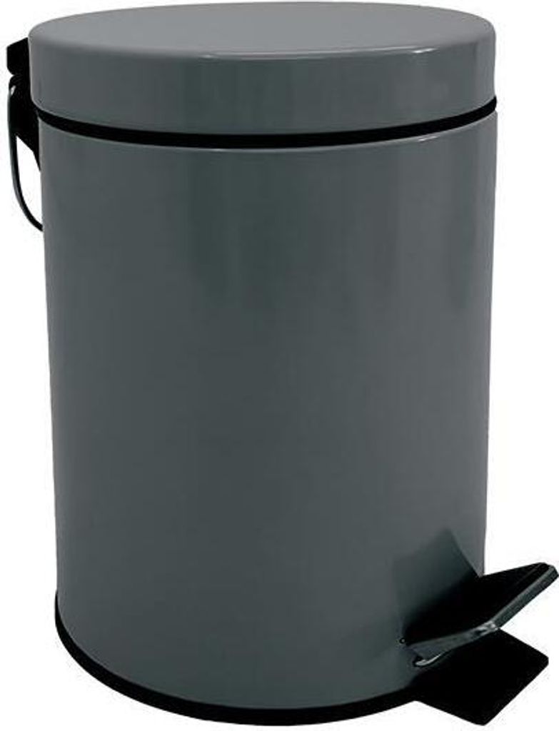 MSV Bad/Toiletten-Treteimer - dunkelgrau - 3 Liter - 17 x Produktbild 