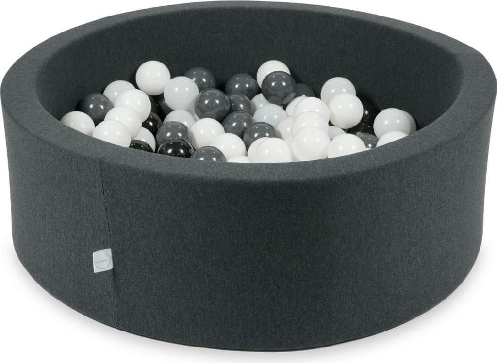 Dry Graphite Pool 90x30 mit 200 Bällen: weiß, Graphit, schwarz, weißer Pullover