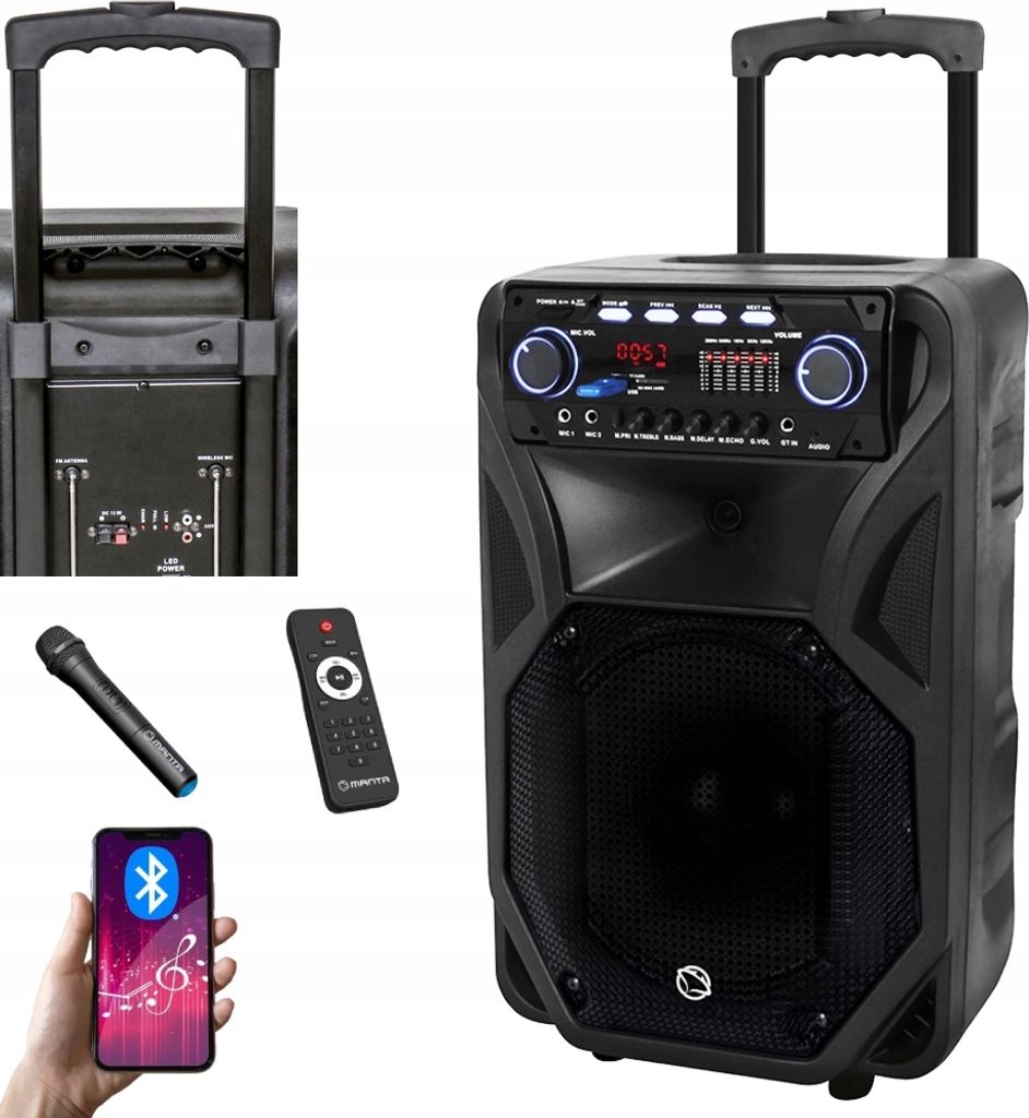 Bluetooth Karaoke Lautsprecher Tragbar Manta Fonos Bass Tws + Mikrofon